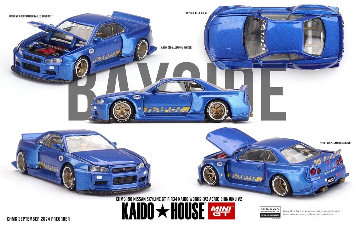 Mini GT x Kaido House Nissan Skyline GT-R (R34) Kaido Works 1:64