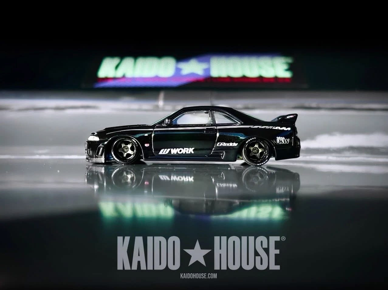 Kaido House x Mini GT Nissan GT-R R33 BLKLTD FUKUBUKURO Signed By Jun