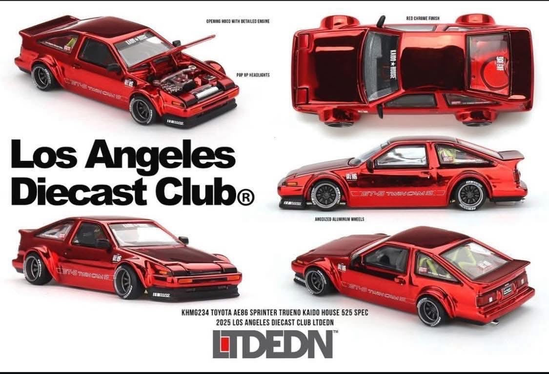 KAIDO HOUSE 1/64 LTD EDN Toyota AE86 chrome red LADC exclusive