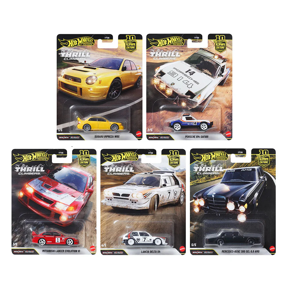 Hot Wheels Premium 2026 Thrill Climbers Set of 5 Cars