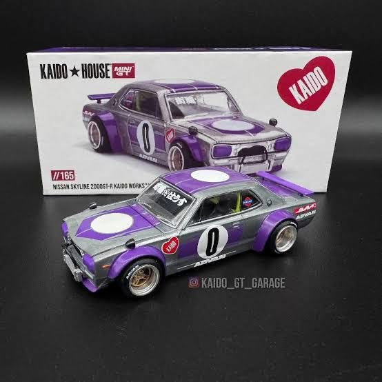 Kaido house x mini gt Nissan skyline 2000gt purple /silver