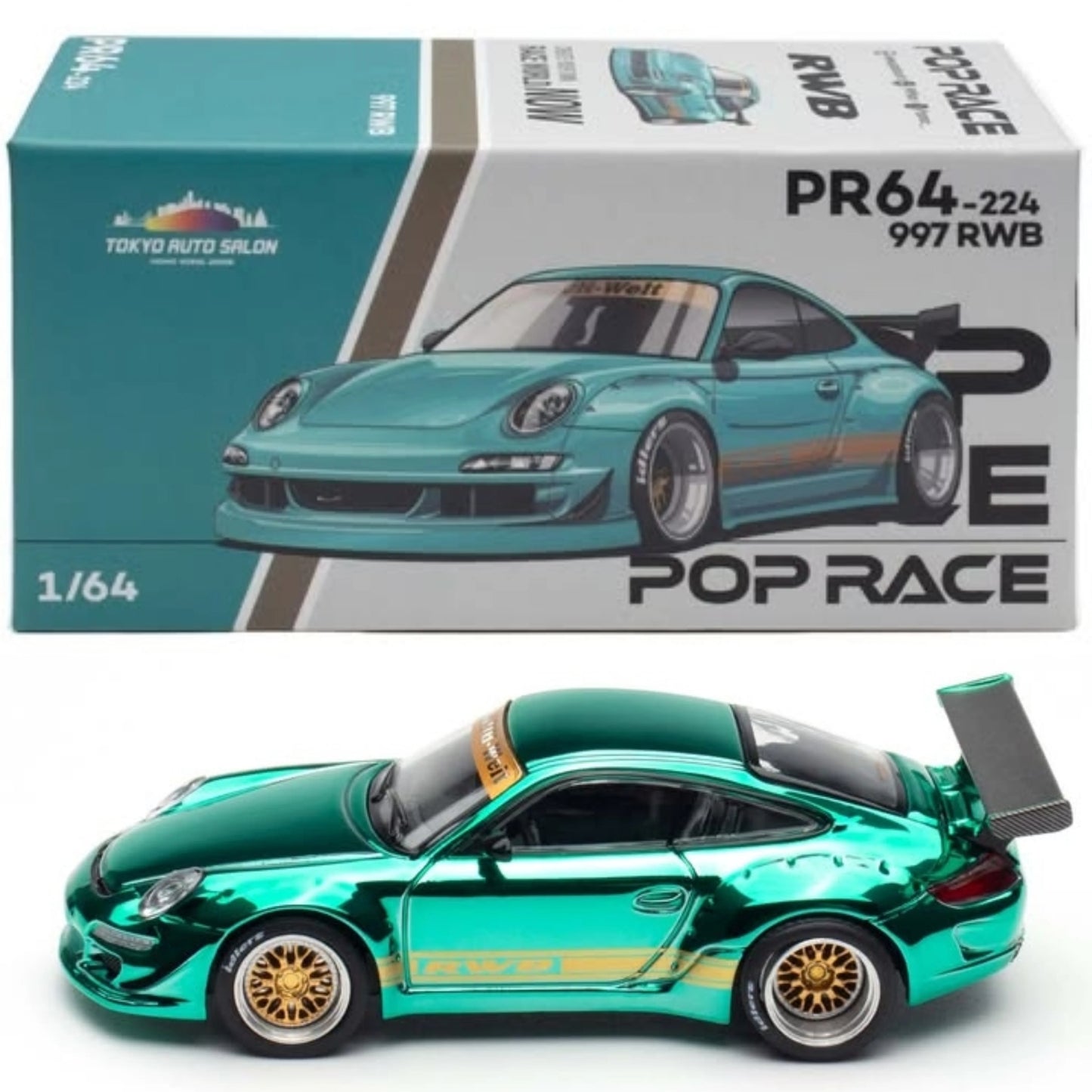 PopRace RWB 997 Spectraflame Teal PR640224 Hong Kong Tokyo Auto Salon 2025