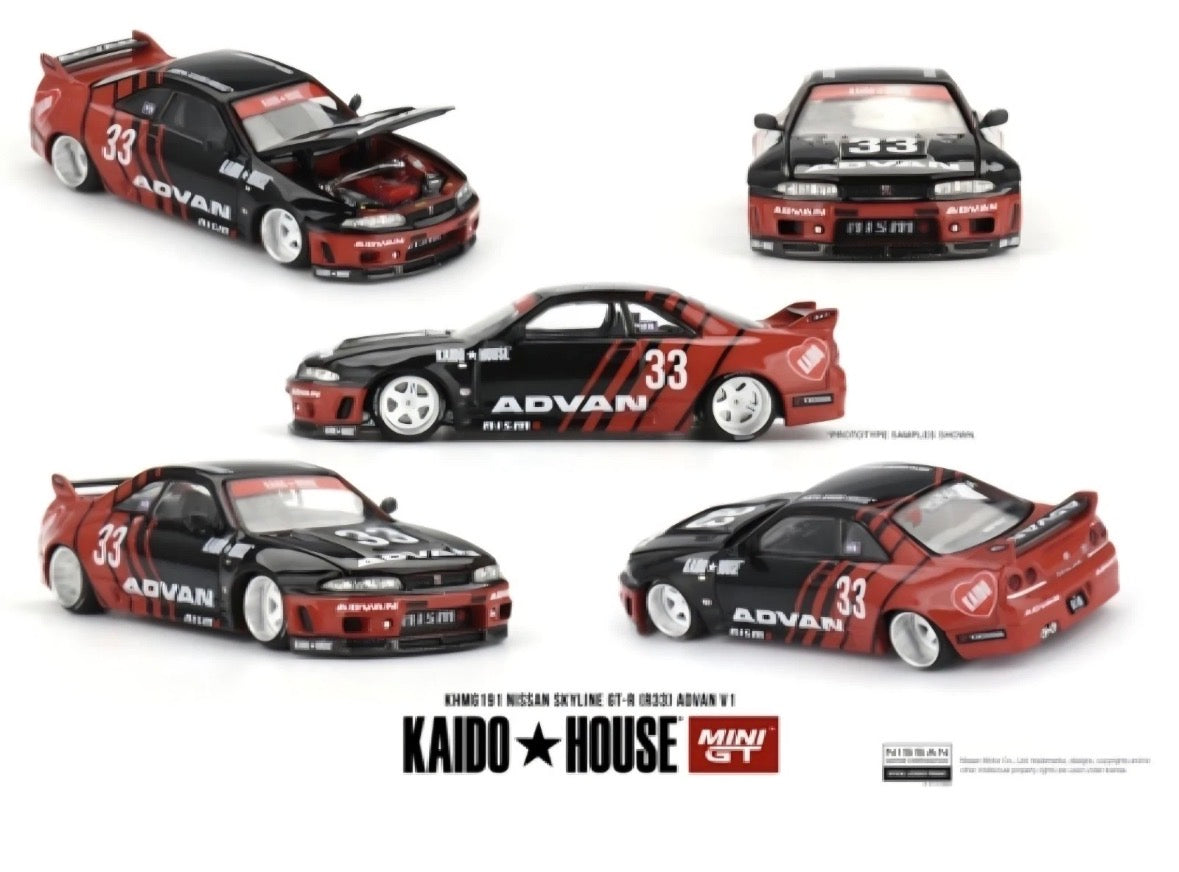 Kaido House Mini GT 1:64 Nissan Skyline GT-R (R33) Kaido Works ADVAN #191