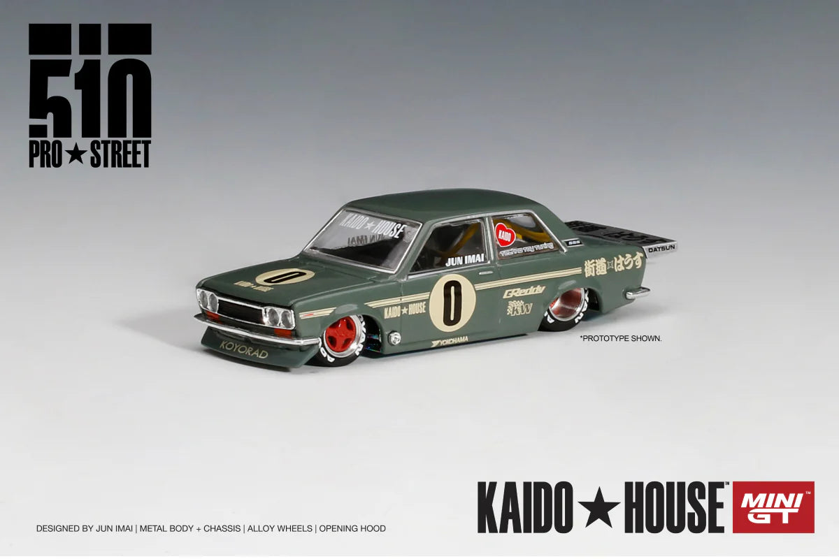 Datsun 510 Pro Street - KAIDO HOUSE x MINI GT (OG Green) #001 S1/01