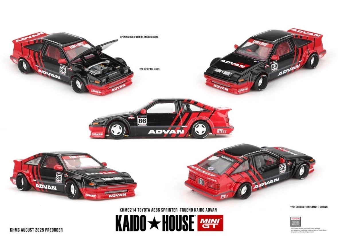 Mini GT x Kaido House 1:64 Toyota AE86 Sprinter Trueno ADVAN - KHMG214