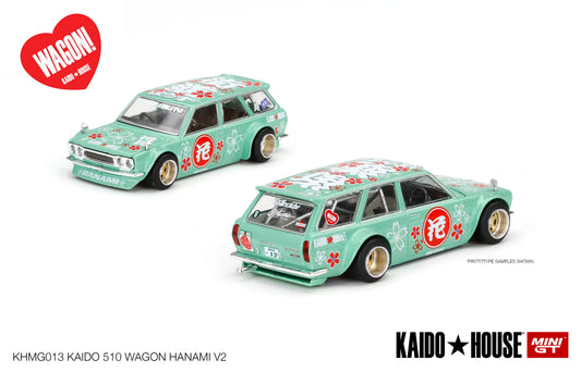 MINI GT KAIDO HOUSE DATSUN 510 WAGON HANAMI V2 GREEN KHMG013
