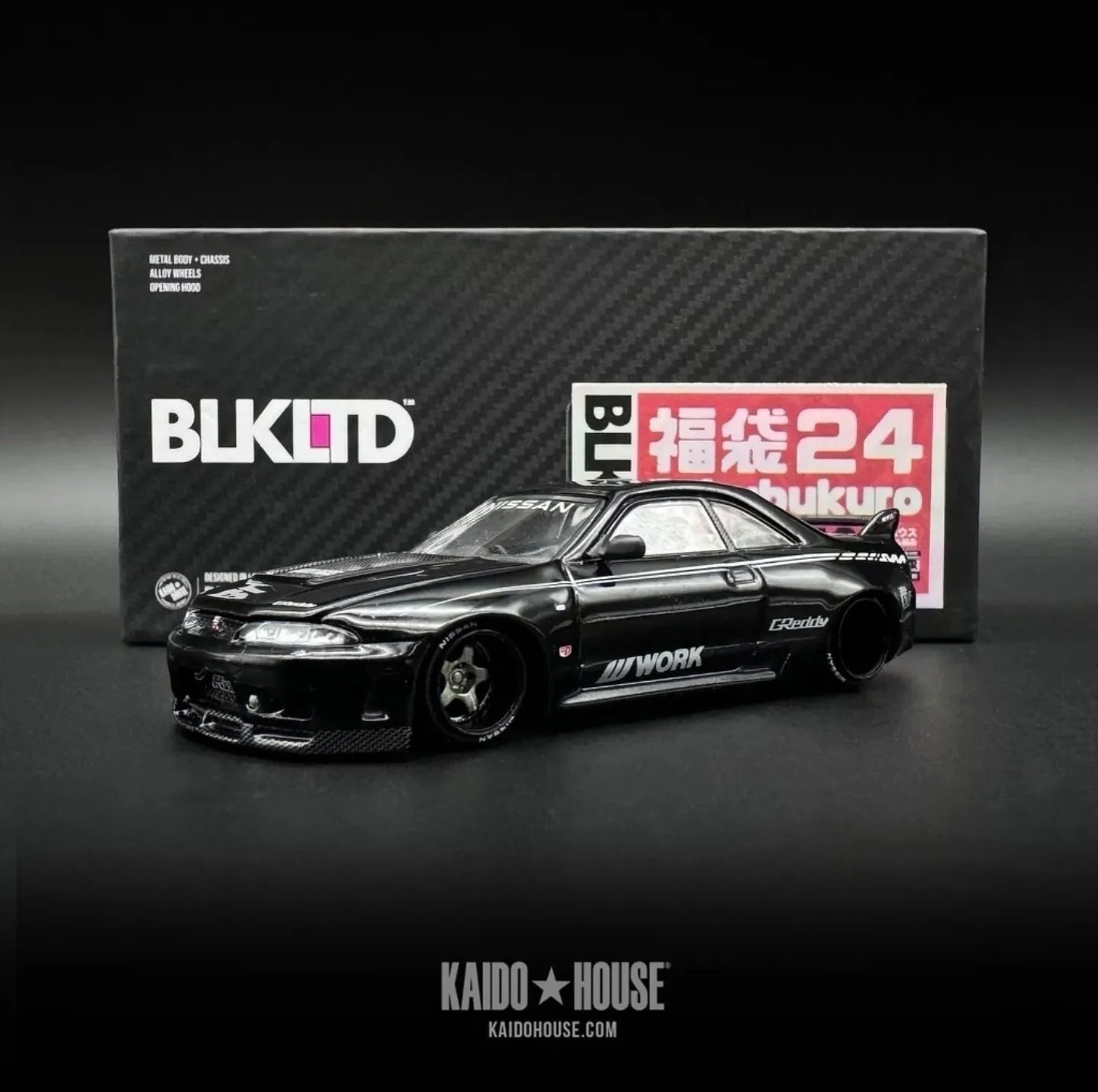Kaido House x Mini GT Nissan GT-R R33 BLKLTD FUKUBUKURO Signed By Jun